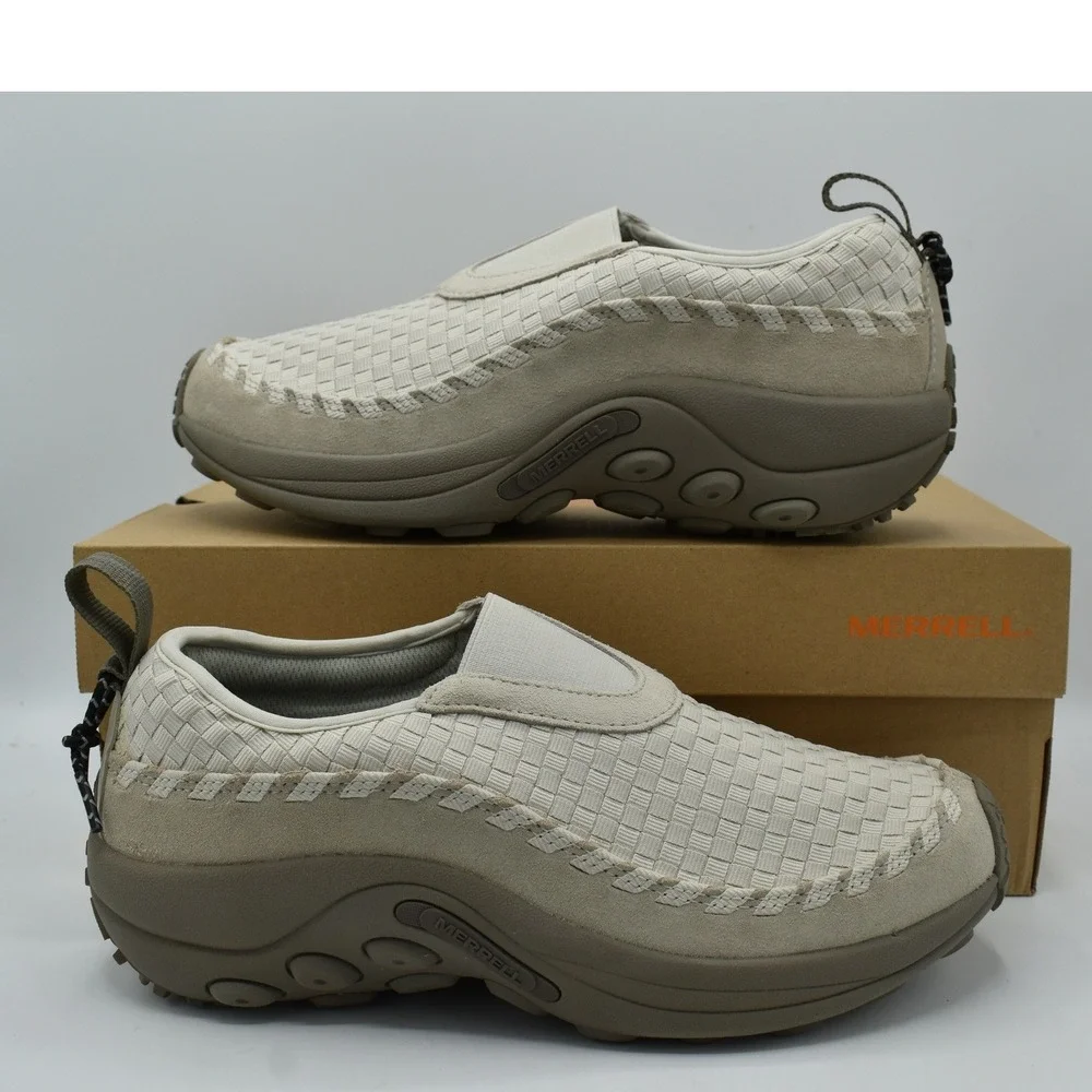Merrell Mens Size 8 Jungle Moc EVO Woven SE Parchment Slip On Shoes Loafers